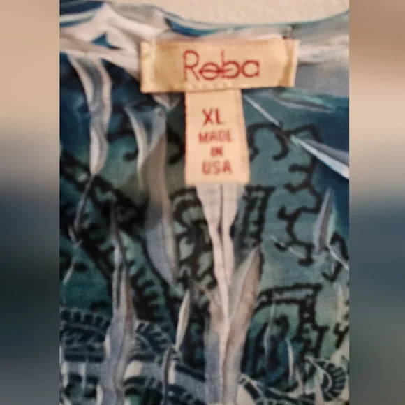 NWOT Reba XL Pleated Rhinestone Blue & White Midi Women's Dress - Picture 3 of 5